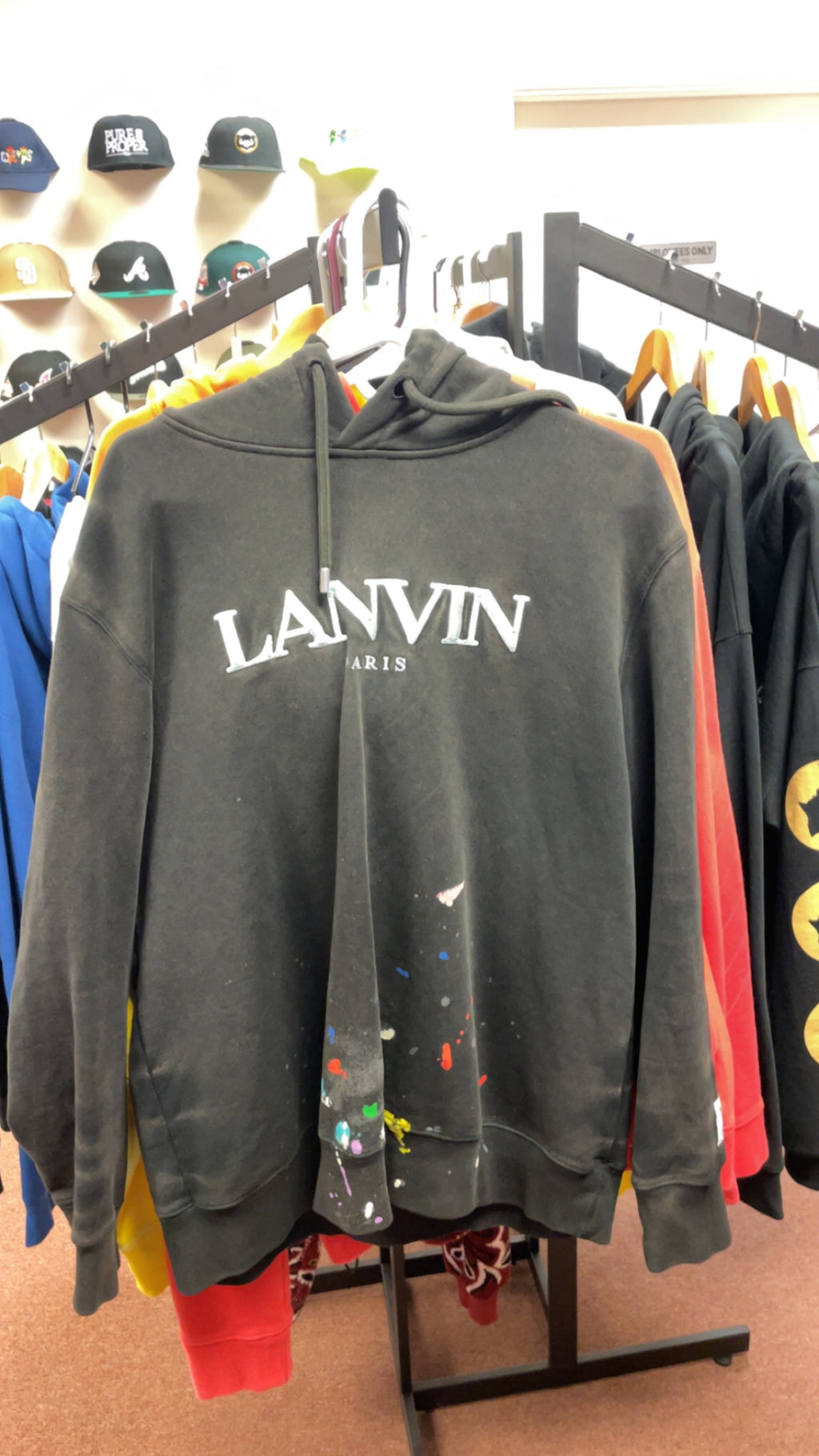 Lanvin Paris Paint Splatter Hoodie