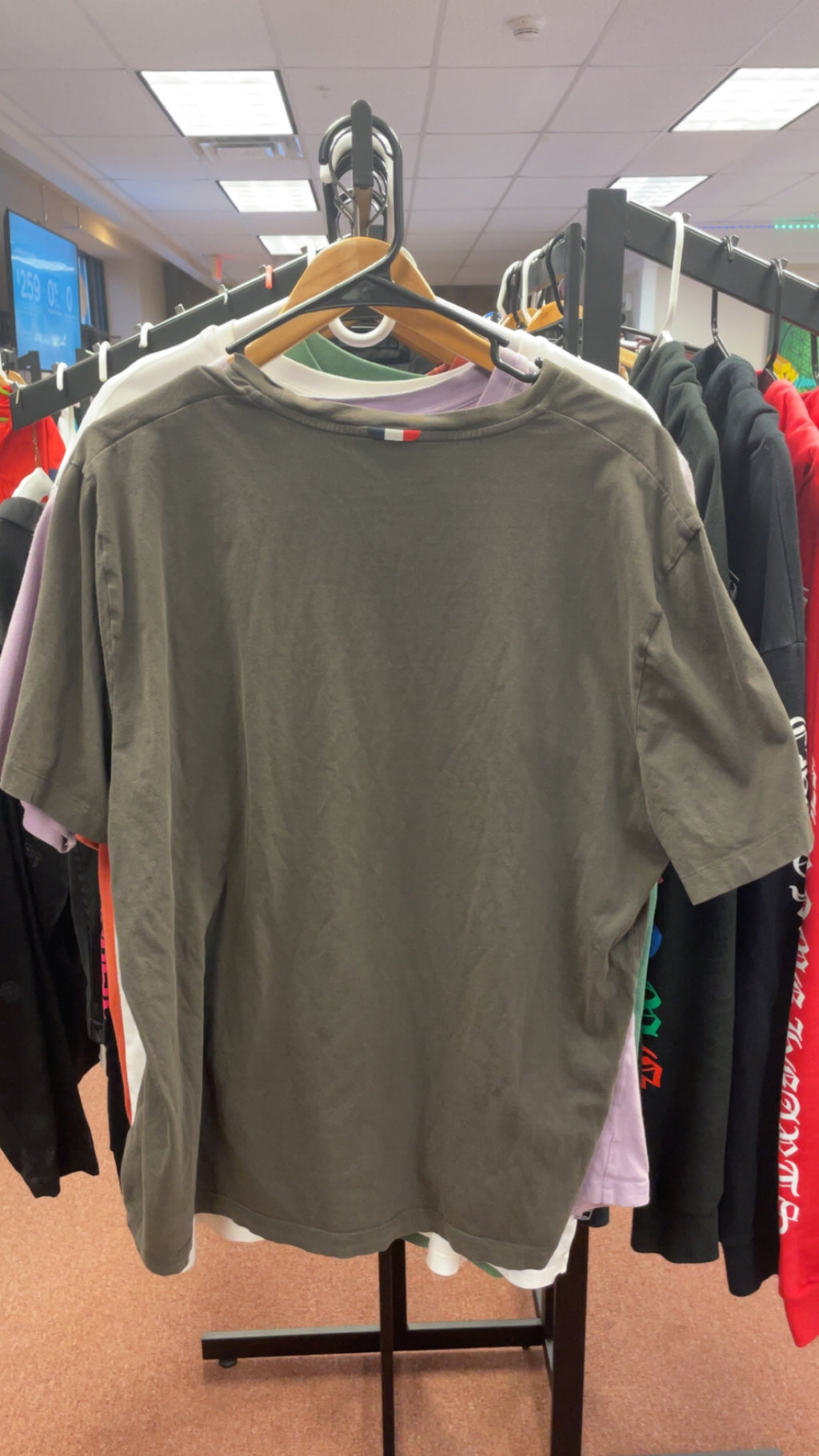 Moncler Embossed Logo Charcoal Tee