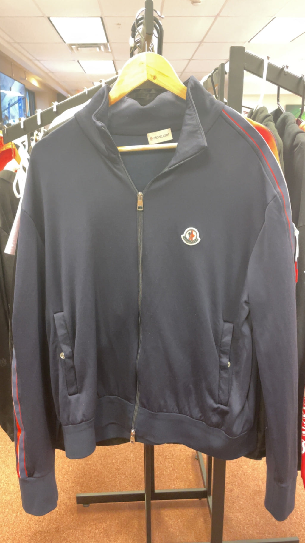 Moncler Navy Zip-Up Track Jacket
