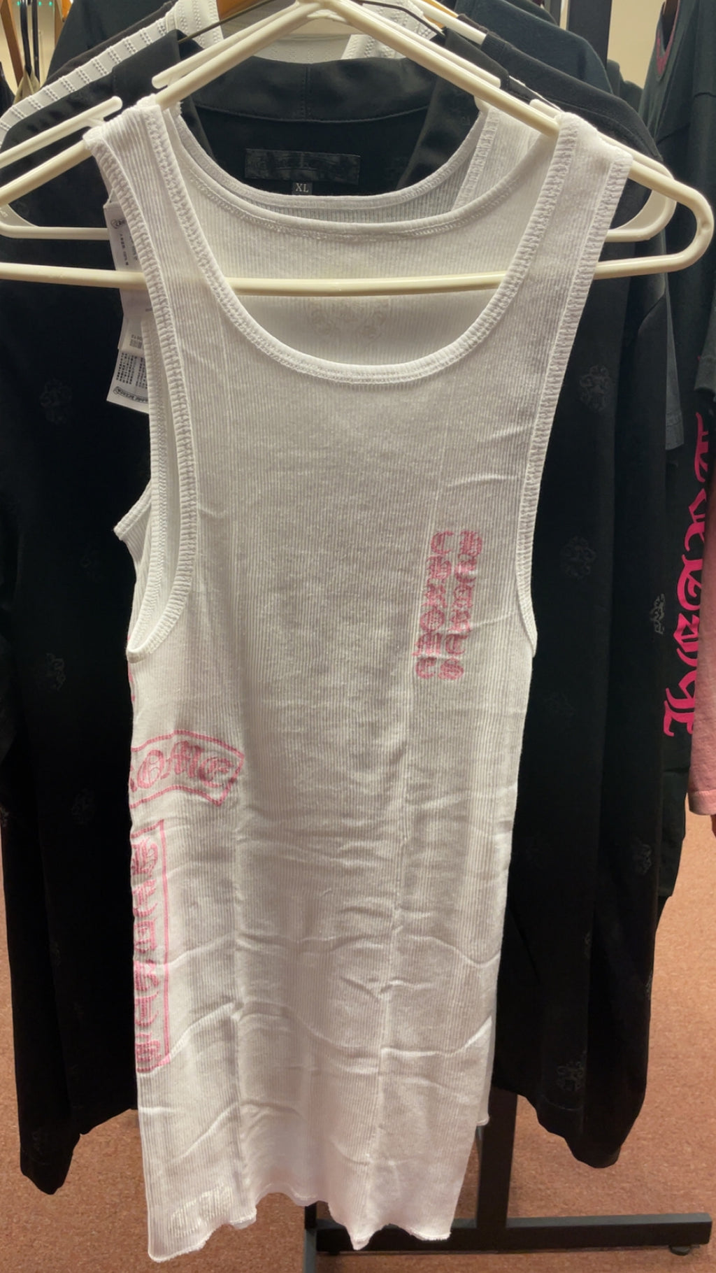 Chrome Hearts White Ribbed Tank Top / Sundress