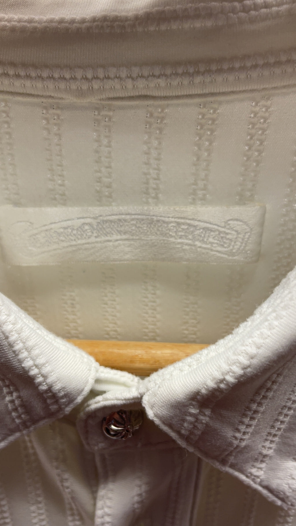 Chrome Hearts White Textured Button-Up